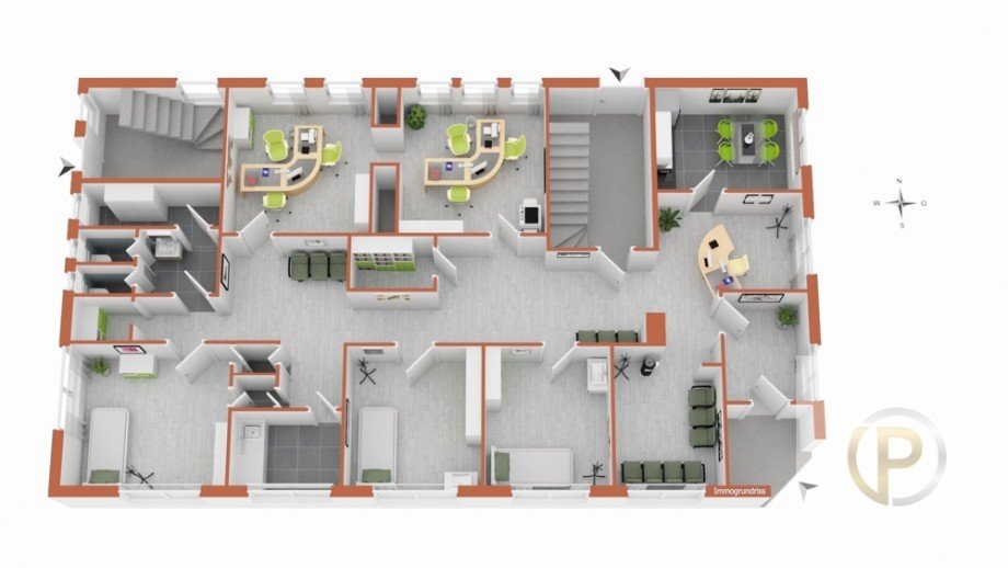 Grundriss Praxis B�rofl�che Stuttgart / Botnang