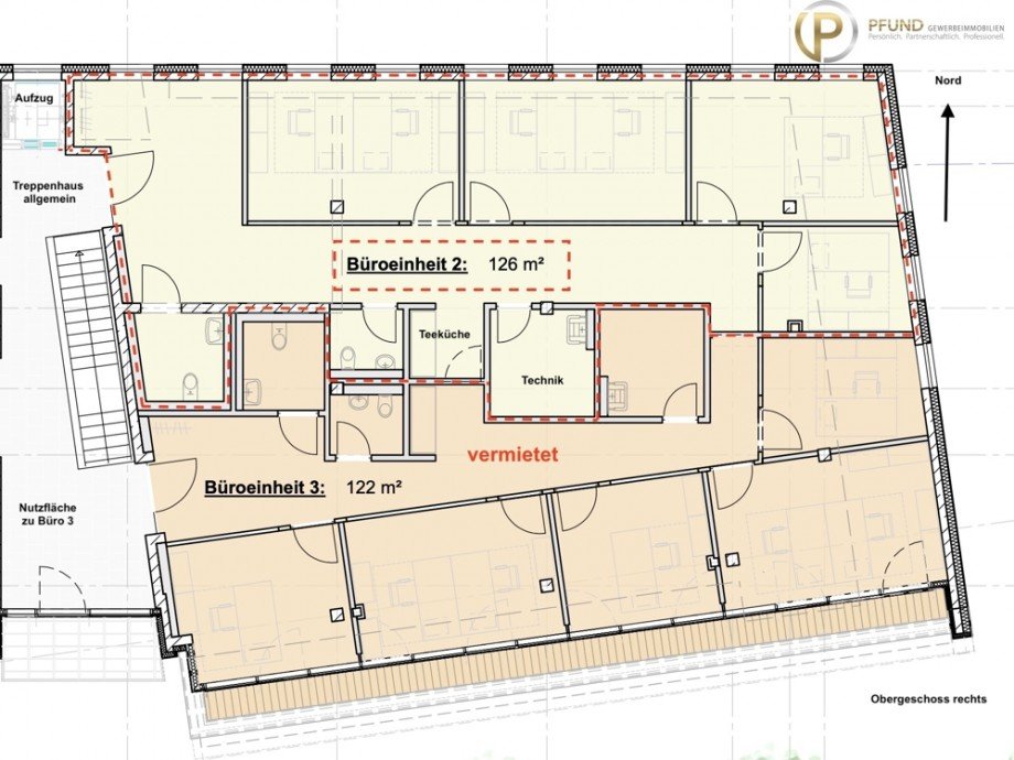 Grundriss Obergeschoss B�ro 2 Einzelhandel Weinstadt-Endersbach