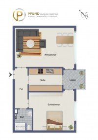 Bild (f6a230991ae108a6ead7d4215dd93ddd): Kapitalanlage: Zweizimmerwohnung vermietet mit Stellplatz in Korb