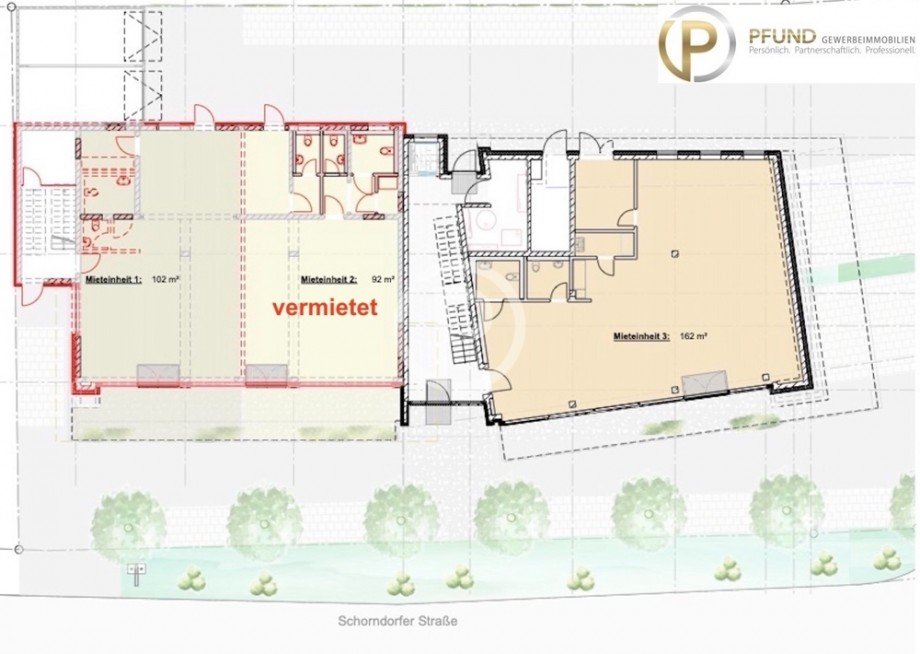 Grundriss Erdgeschoss Einzelhandelsladen Weinstadt-Endersbach